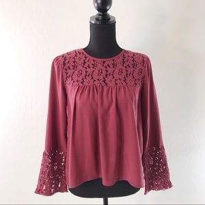 Abercrombie & Fitch lace top • bell sleeves
